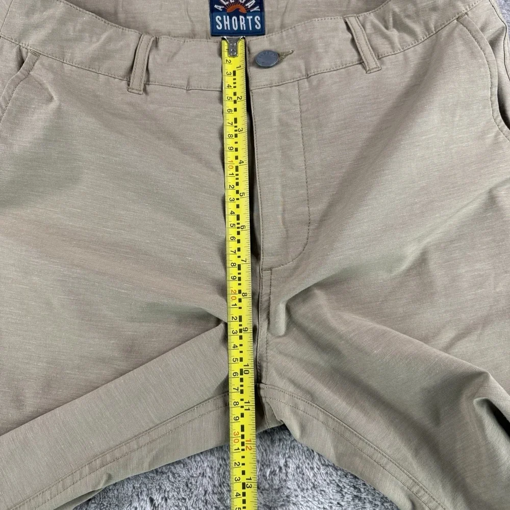 Faherty All Day Shorts Mens 29 Khaki Stretch Drawstring Hybrid Casual Beach